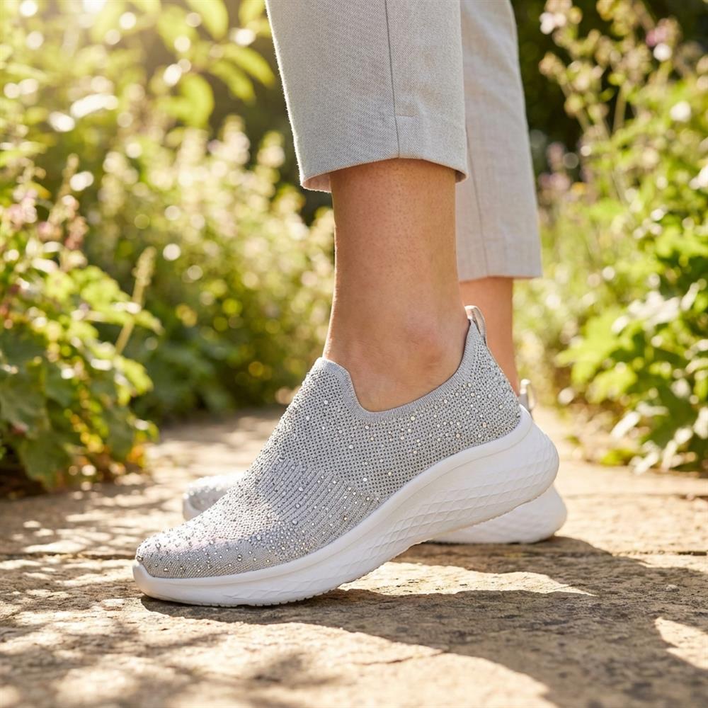Wide Fit Memory Foam Easy Step In Trainers - BRK43042 / 329 071 - Grey - Image 2