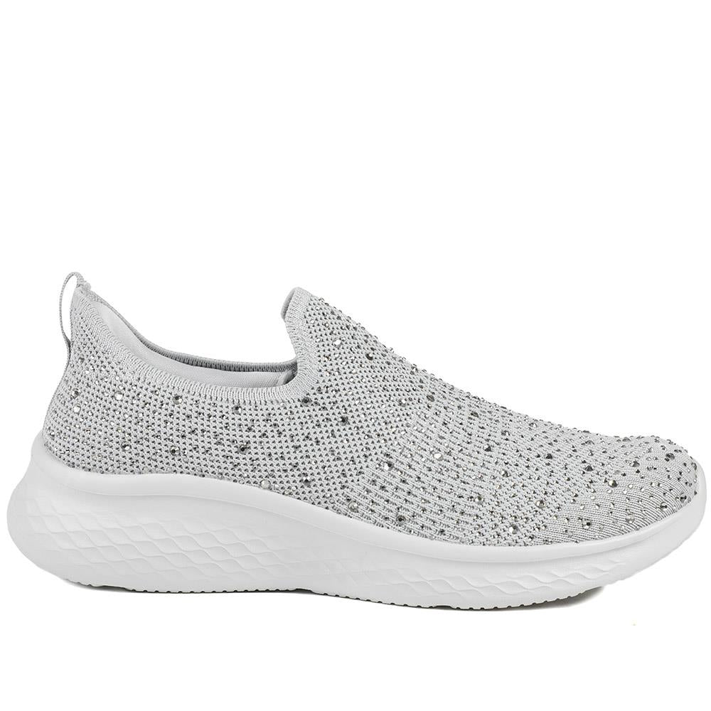Wide Fit Memory Foam Easy Step In Trainers - BRK43042 / 329 071 - Grey - Image 3