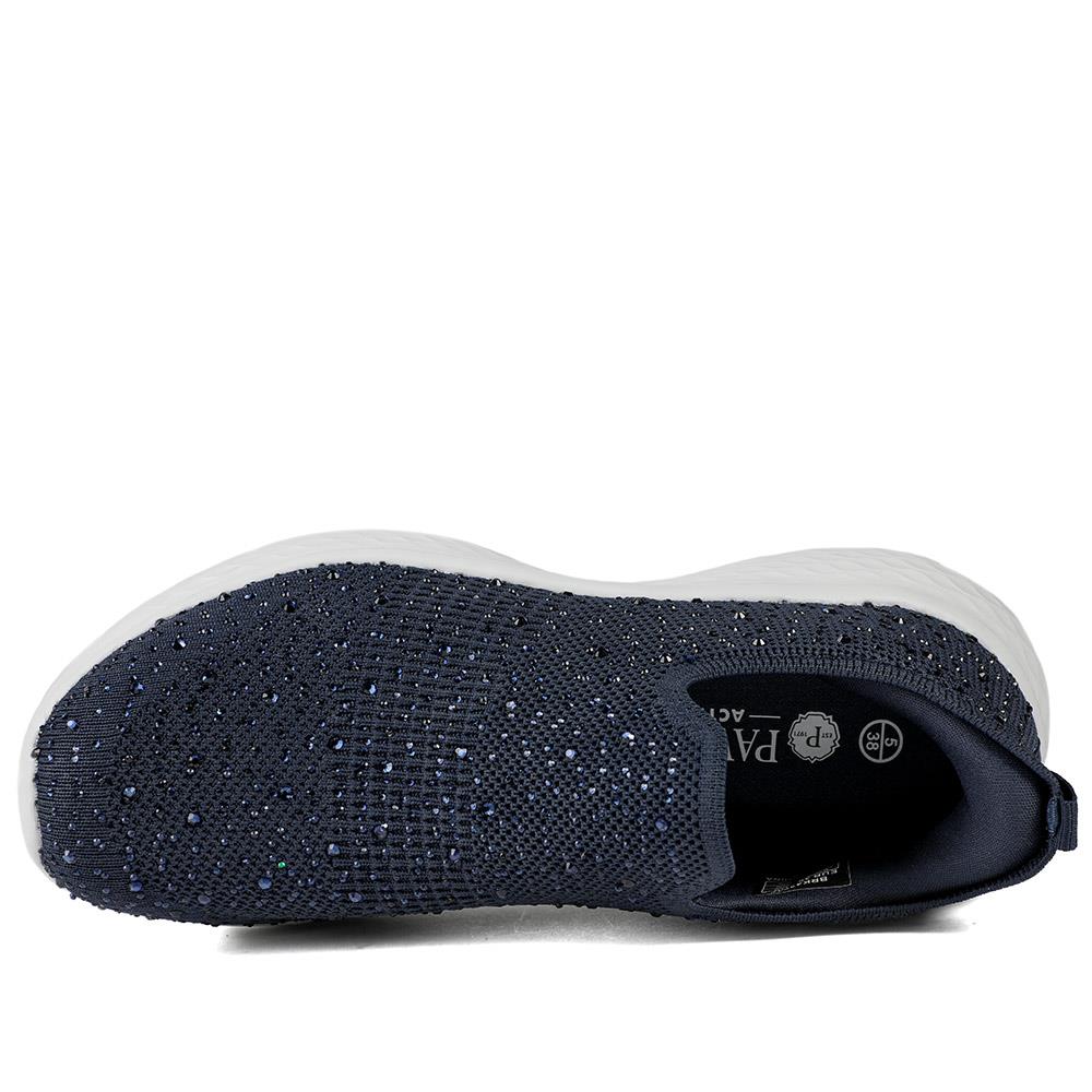 Wide Fit Memory Foam Easy Step In Trainers - BRK43042 / 329 071 - Navy - Image 4