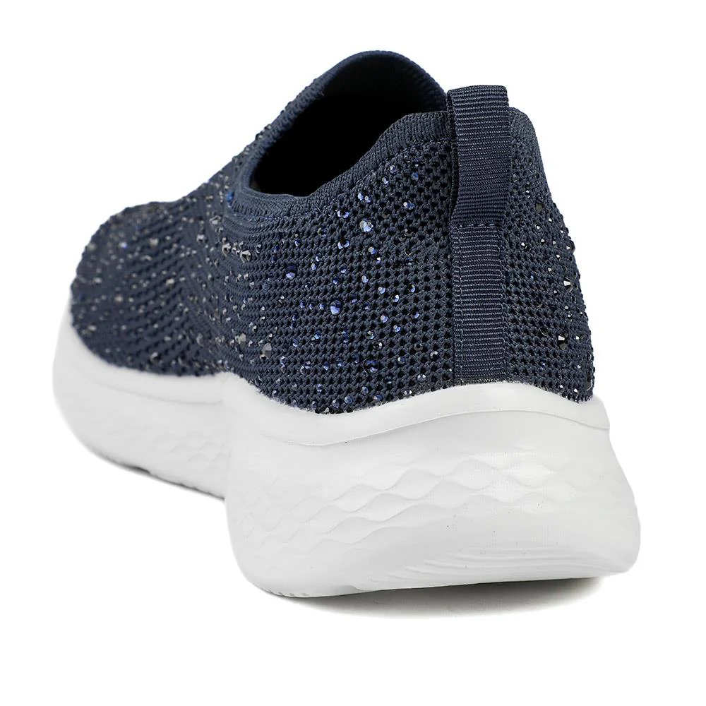 Wide Fit Memory Foam Easy Step In Trainers - BRK43042 / 329 071 - Navy - Image 5