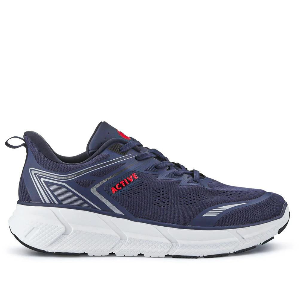 Easy Step In Wide Fit Memory Foam Trainers - BOJIE41008 / 326 944 - Navy - Image 3