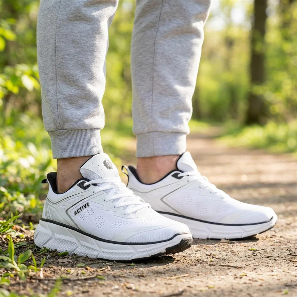 Easy Step In Wide Fit Memory Foam Trainers - BOJIE41008 / 326 944 - White - Image 2