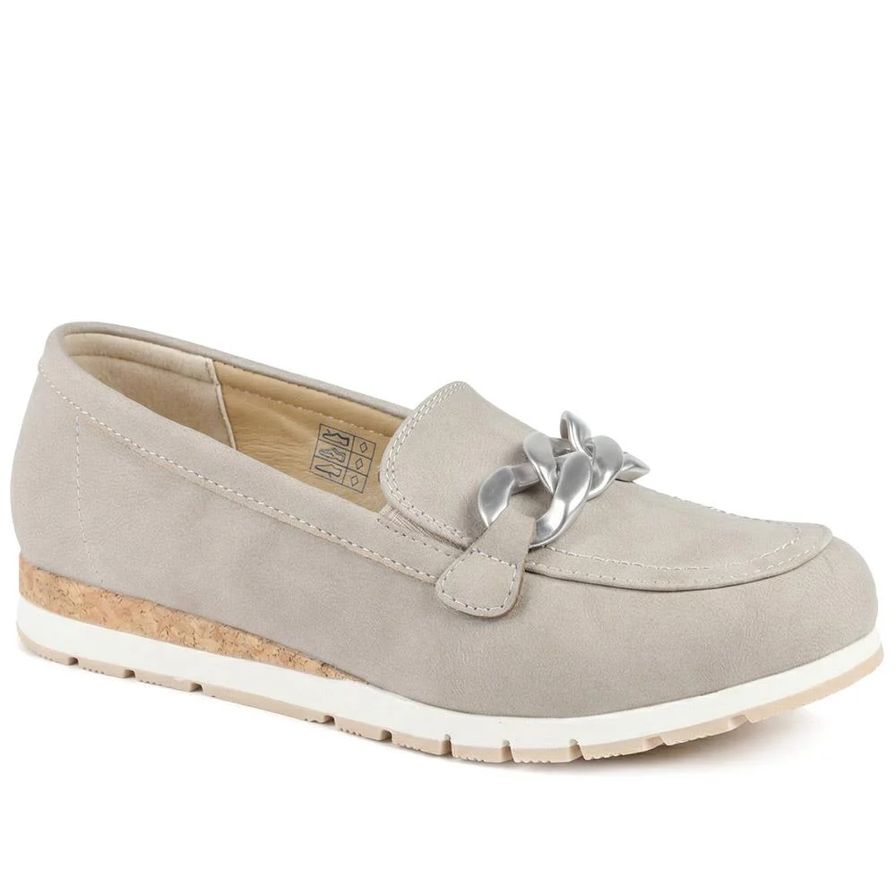 Wide Fit Memory Foam Wedged Loafers - WBINS43073 / 329 003