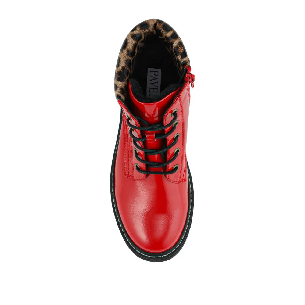 Wide Fit Patent Ankle Boots - WBINS40147 / 326 114 - Red Patent - Image 4