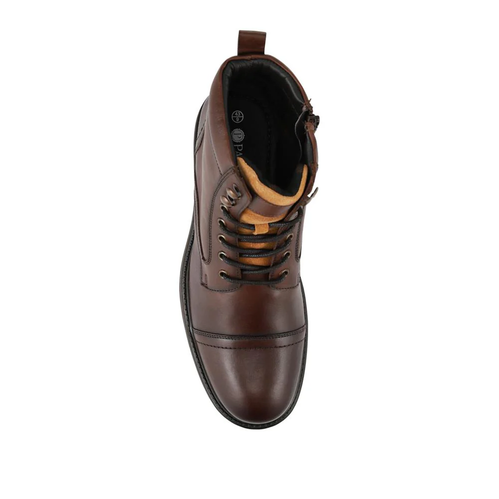 Wide Fit Premium Leather Lace Up Boots - JFOOT42021 / 328 060 - Brown - Image 4