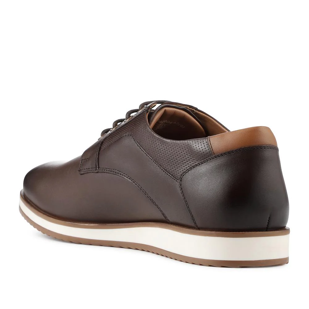 Wide Fit Premium Leather Lace Up Shoes - PRFEM42004 / 328 118 - Brown - Image 3