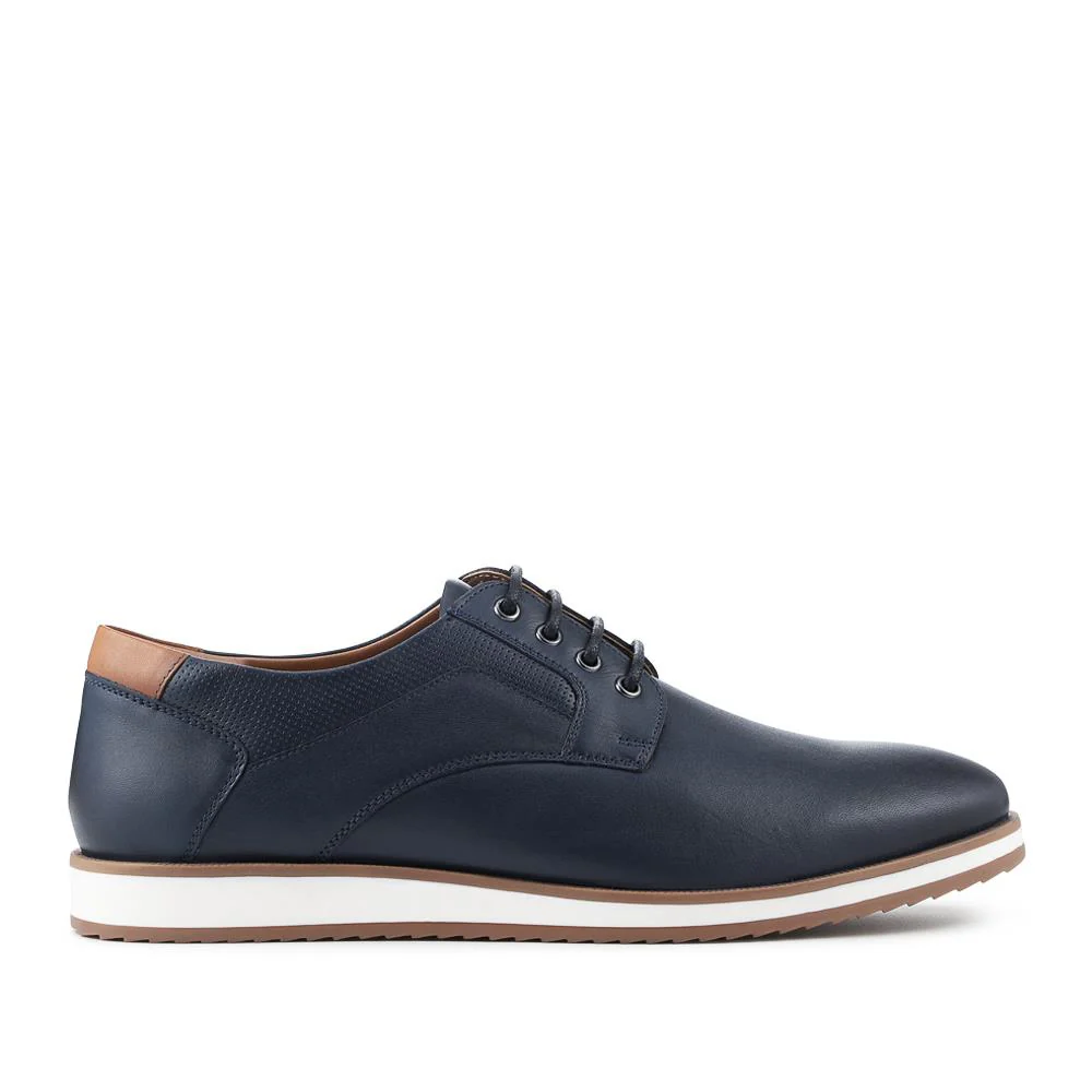 Wide Fit Premium Leather Lace Up Shoes - PRFEM42004 / 328 118 - Navy - Image 2
