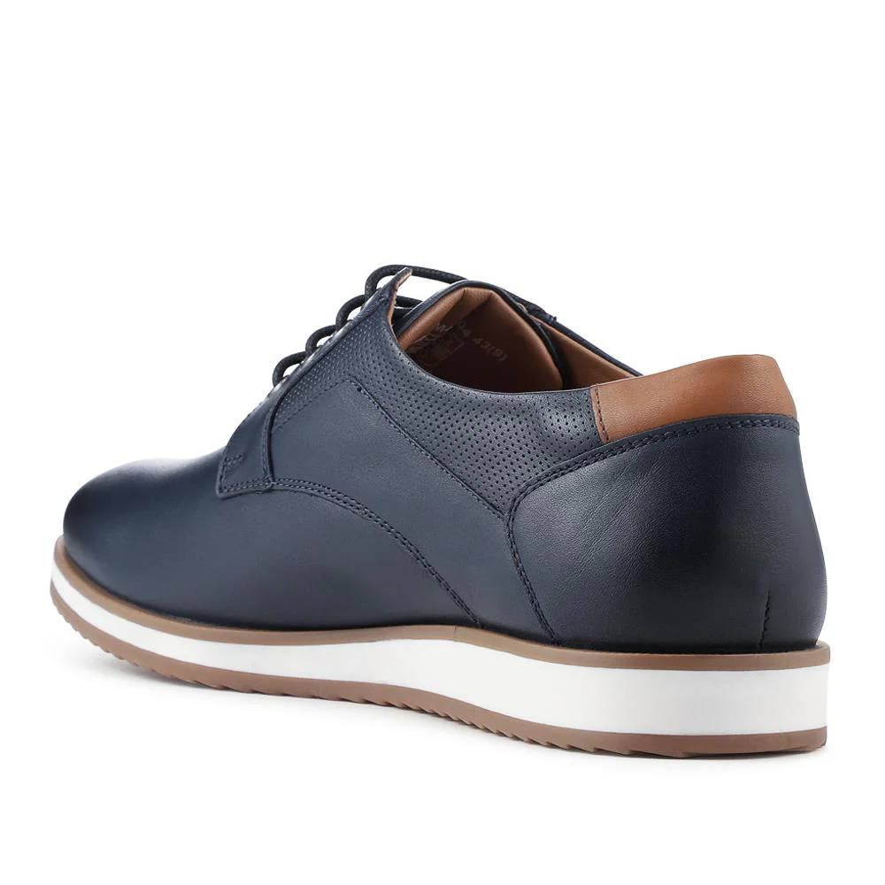 Wide Fit Premium Leather Lace Up Shoes - PRFEM42004 / 328 118 - Navy - Image 3