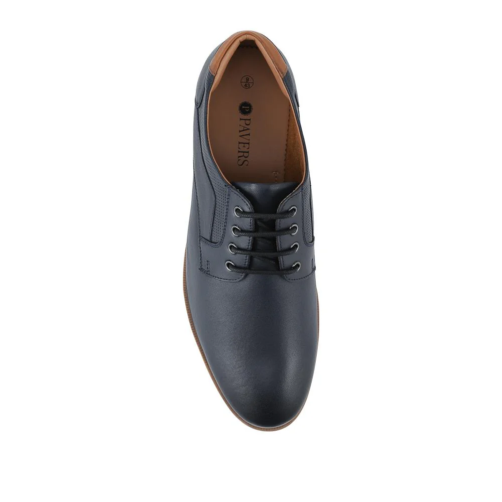 Wide Fit Premium Leather Lace Up Shoes - PRFEM42004 / 328 118 - Navy - Image 4