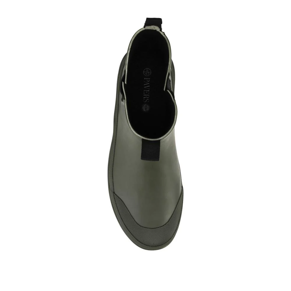 Wide Fit Rubber Ankle Boots - RAI42002 / 328 518 - Olive - Image 4