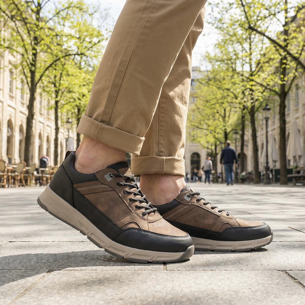 Wide Fit Rugged Lace Up Trainers - WBINS42068 / 327 865 - Brown - Image 2
