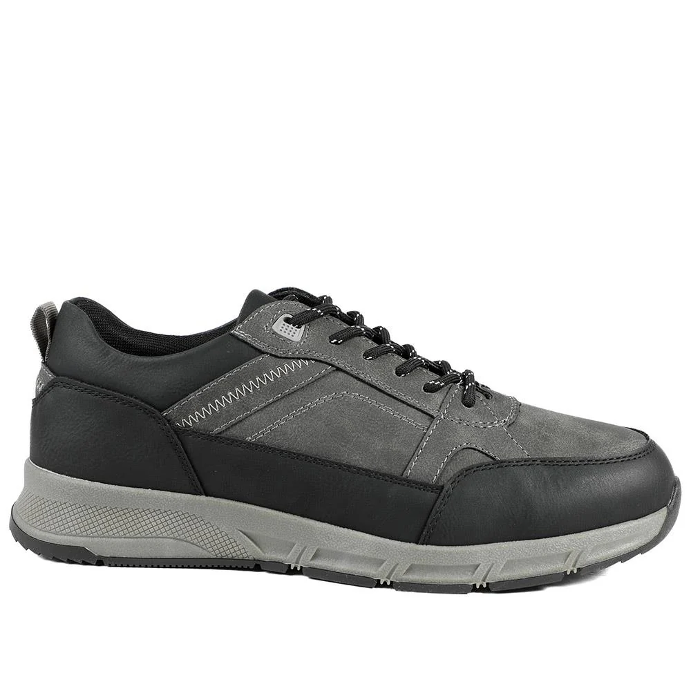 Wide Fit Rugged Lace Up Trainers - WBINS42068 / 327 865 - Grey - Image 3