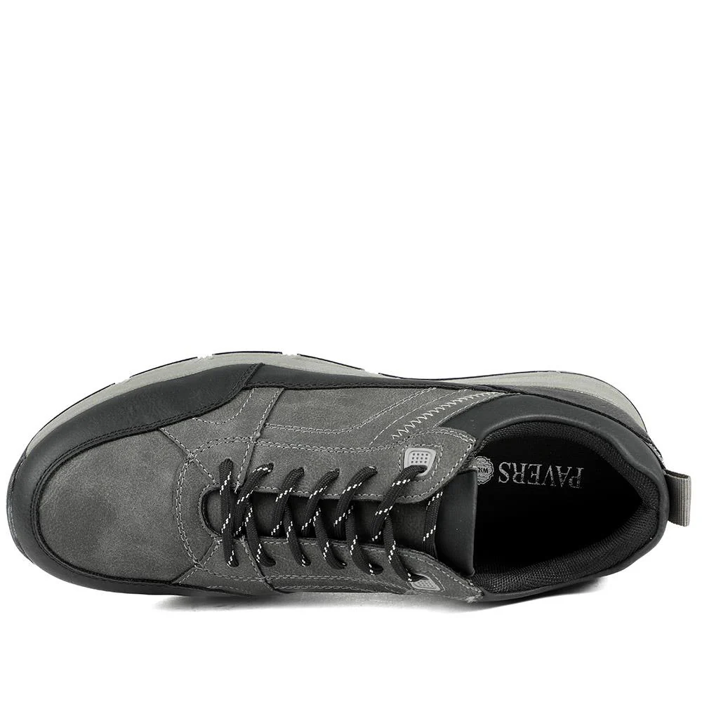 Wide Fit Rugged Lace Up Trainers - WBINS42068 / 327 865 - Grey - Image 5
