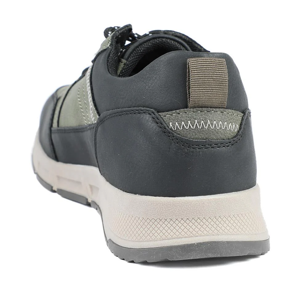 Wide Fit Rugged Lace Up Trainers - WBINS42068 / 327 865 - Khaki - Image 4