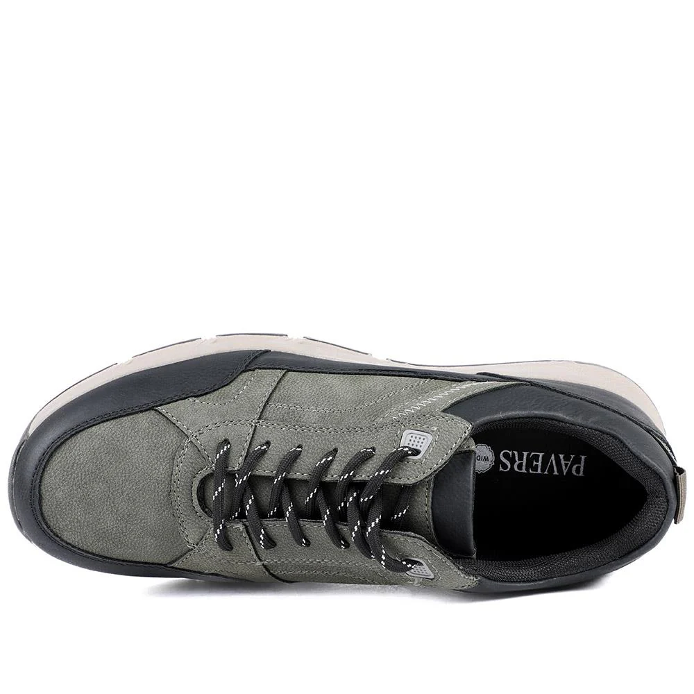 Wide Fit Rugged Lace Up Trainers - WBINS42068 / 327 865 - Khaki - Image 5