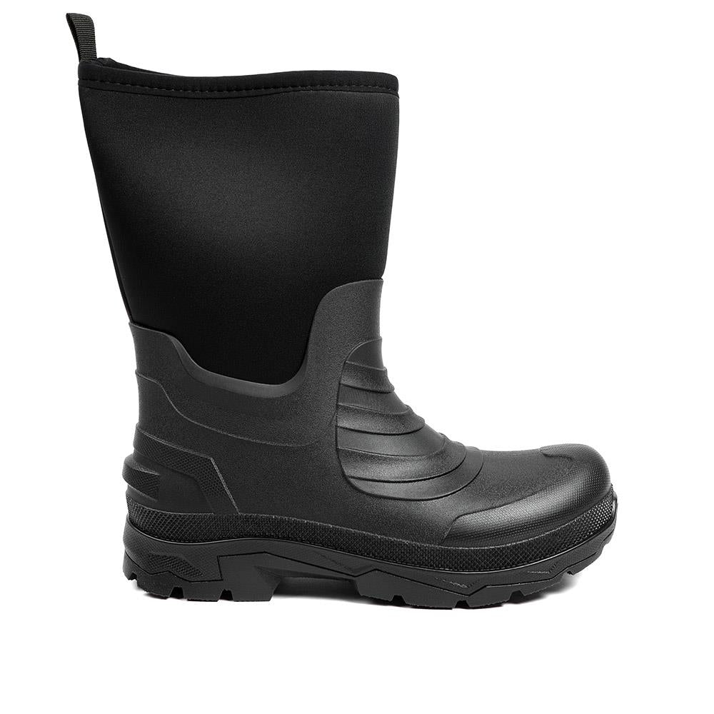 Wide Fit Rugged Water Resistant Wellies - FEI42006 / 328 528 - Black - Image 2