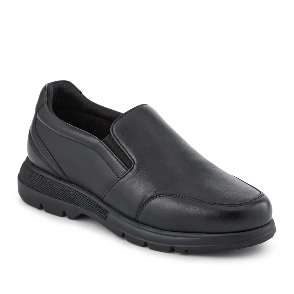 Wide-Fit Sheepskin Leather Slip-Ons - PRFEM42005 / 328 092 - Black