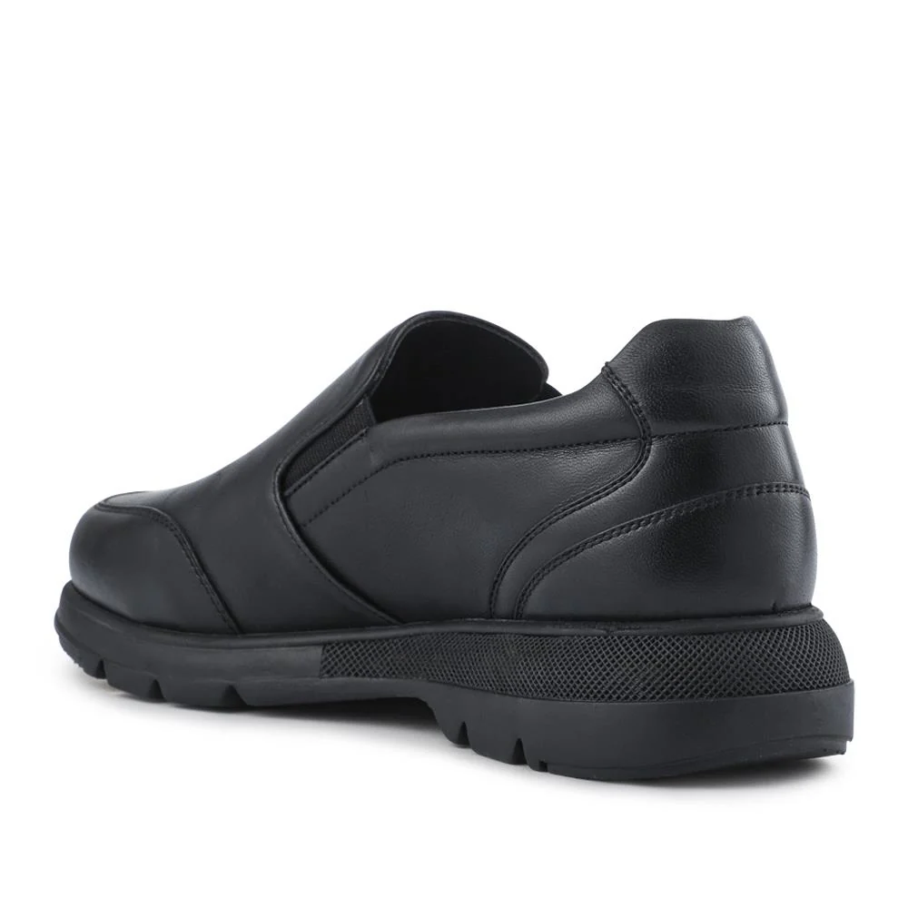 Wide-Fit Sheepskin Leather Slip-Ons - PRFEM42005 / 328 092 - Black - Image 3