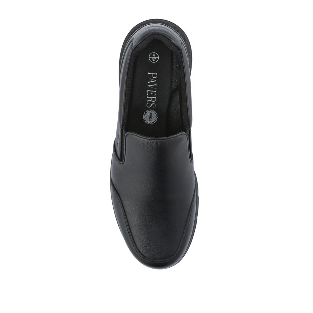 Wide-Fit Sheepskin Leather Slip-Ons - PRFEM42005 / 328 092 - Black - Image 4