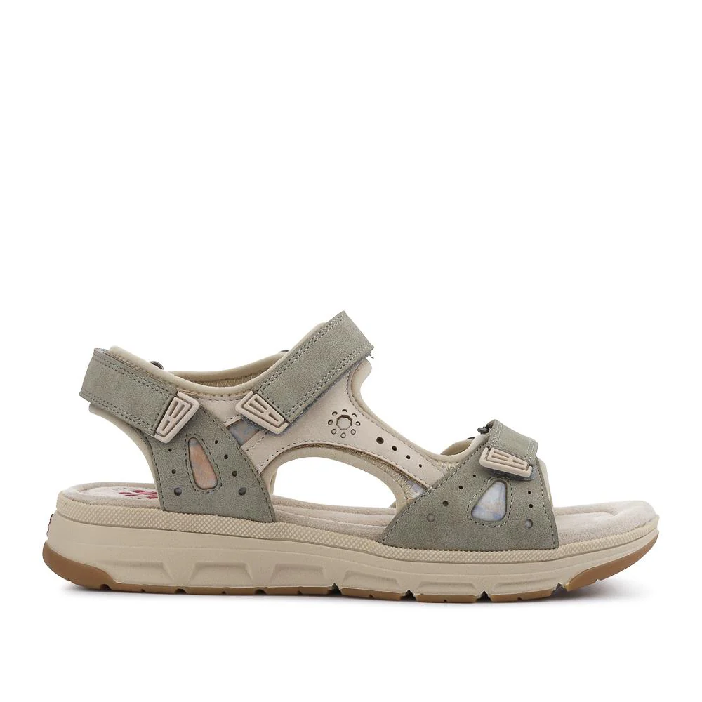 Wide-Fit Shock-Absorbing Sandals - RELIF41009 / 327 187 - Khaki - Image 3