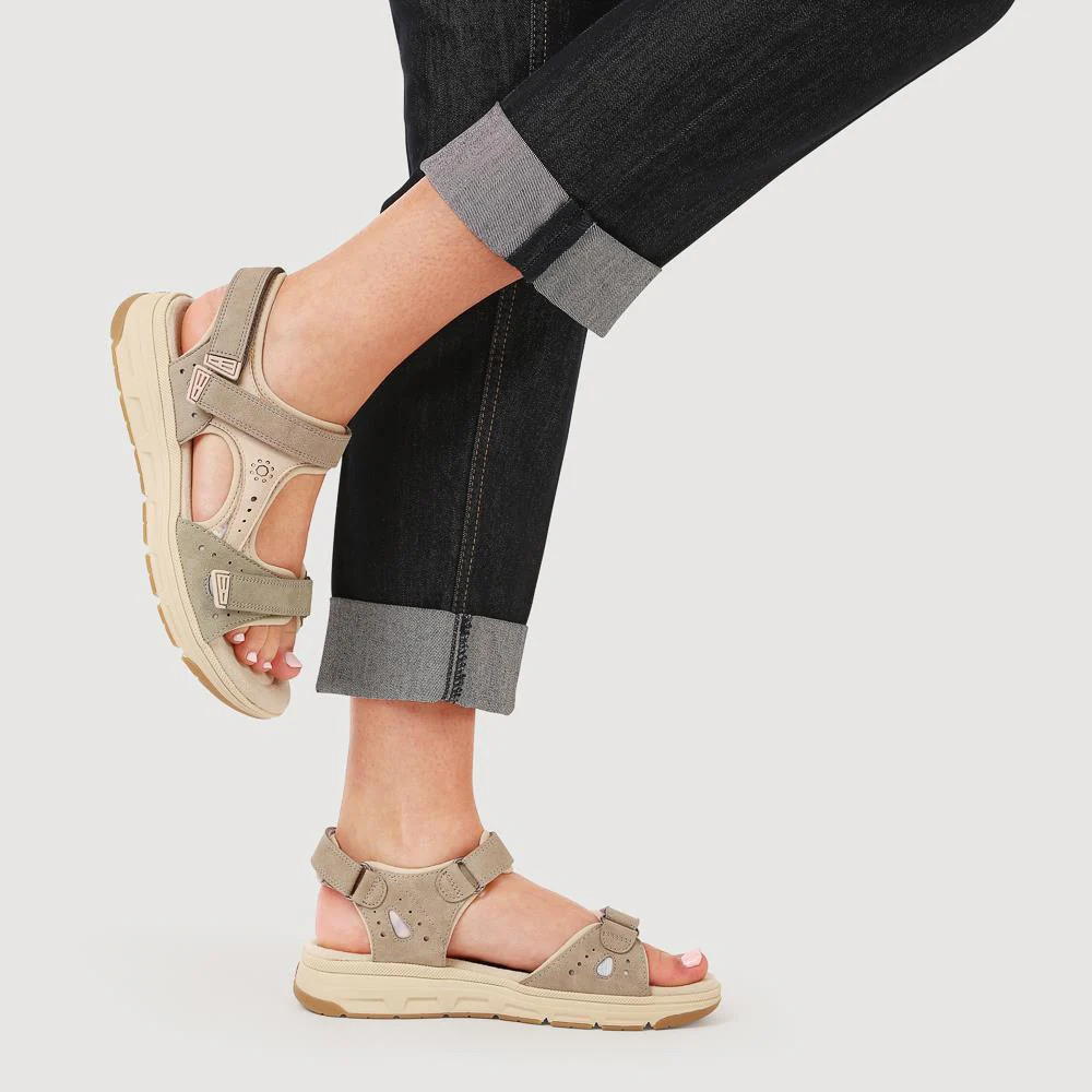 Wide-Fit Shock-Absorbing Sandals - RELIF41009 / 327 187 - Khaki - Image 6