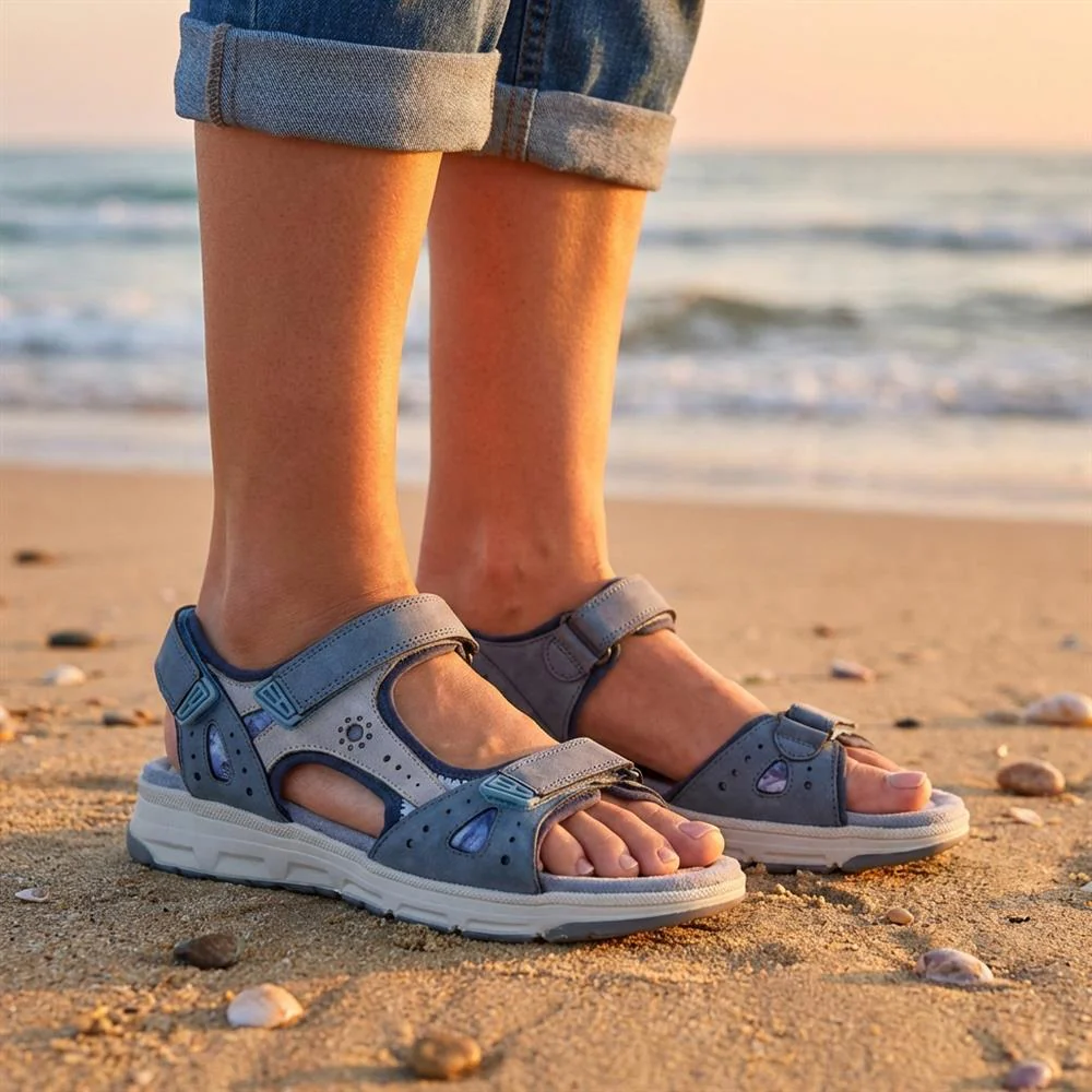 Wide-Fit Shock-Absorbing Sandals - RELIF41009 / 327 187 - Light Blue - Image 2