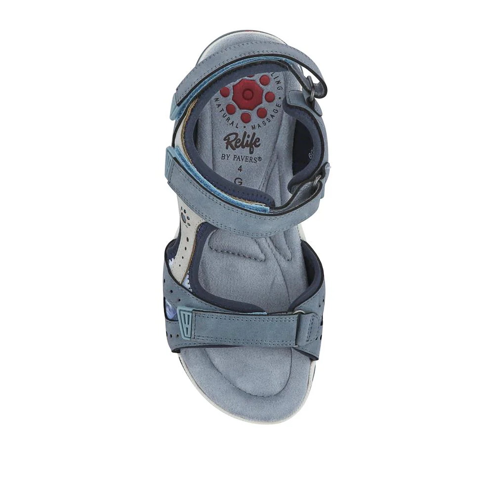 Wide-Fit Shock-Absorbing Sandals - RELIF41009 / 327 187 - Light Blue - Image 5