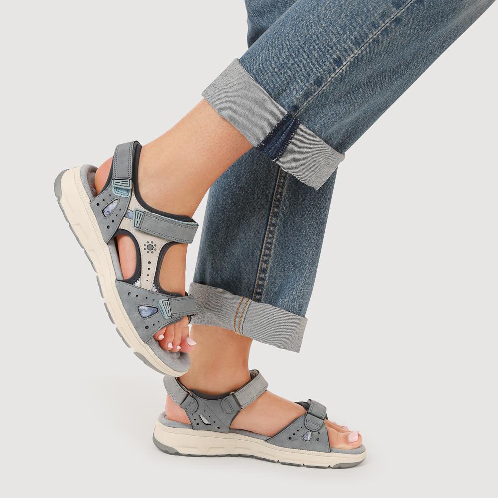 Wide-Fit Shock-Absorbing Sandals - RELIF41009 / 327 187 - Light Blue - Image 6