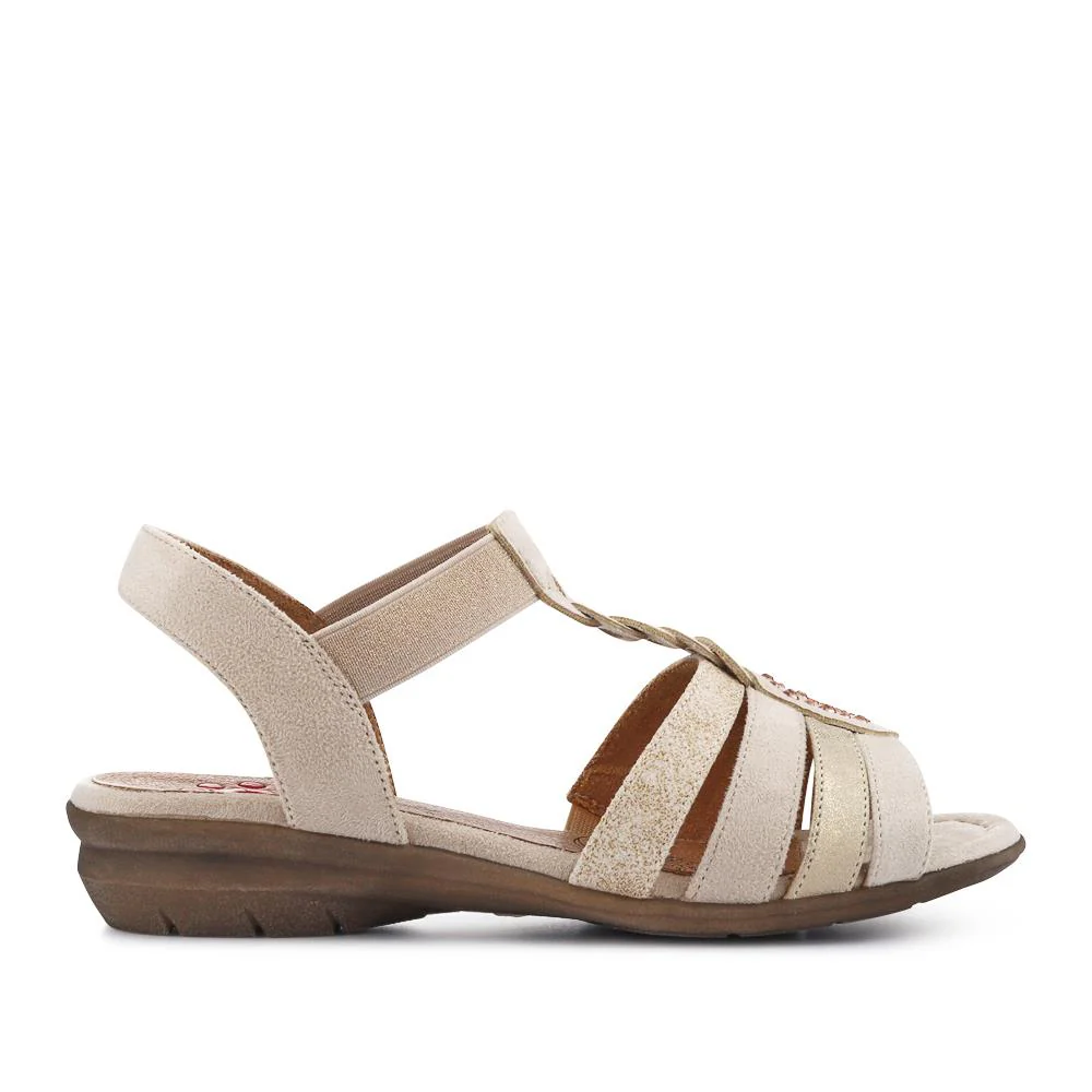 Wide-Fit Shock-Absorbing Sandals - RELIF41058 / 327 185 - Beige - Image 2
