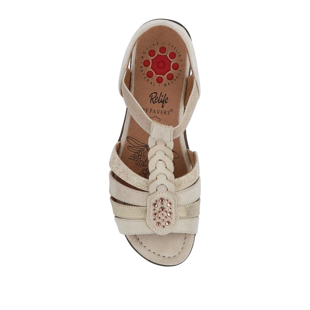 Wide-Fit Shock-Absorbing Sandals - RELIF41058 / 327 185 - Beige - Image 4