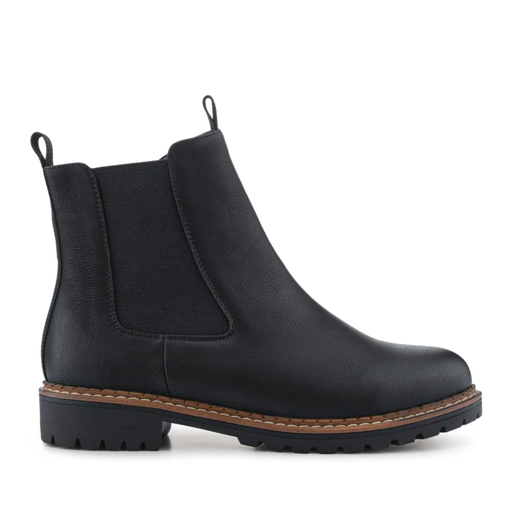 Wide Fit Slip On Boots With Side Zip - WK42004 / 328 123 - Black - Image 2