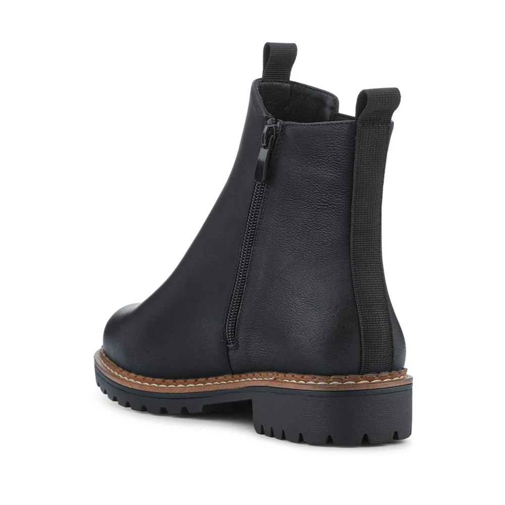 Wide Fit Slip On Boots With Side Zip - WK42004 / 328 123 - Black - Image 3