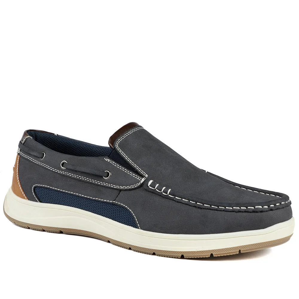 Wide Fit Slip On Casual Shoes - CHANG43001 / 328 833 - Navy