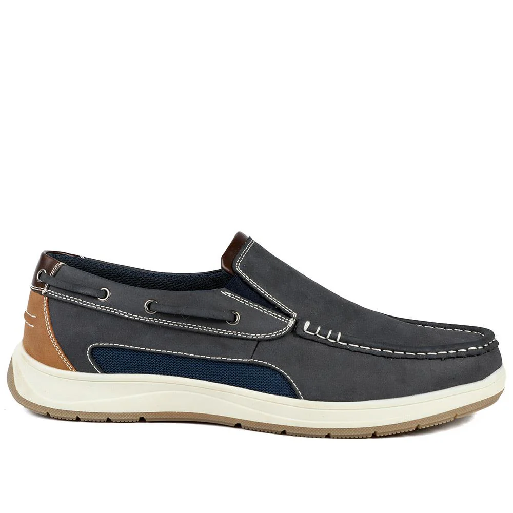 Wide Fit Slip On Casual Shoes - CHANG43001 / 328 833 - Navy - Image 2