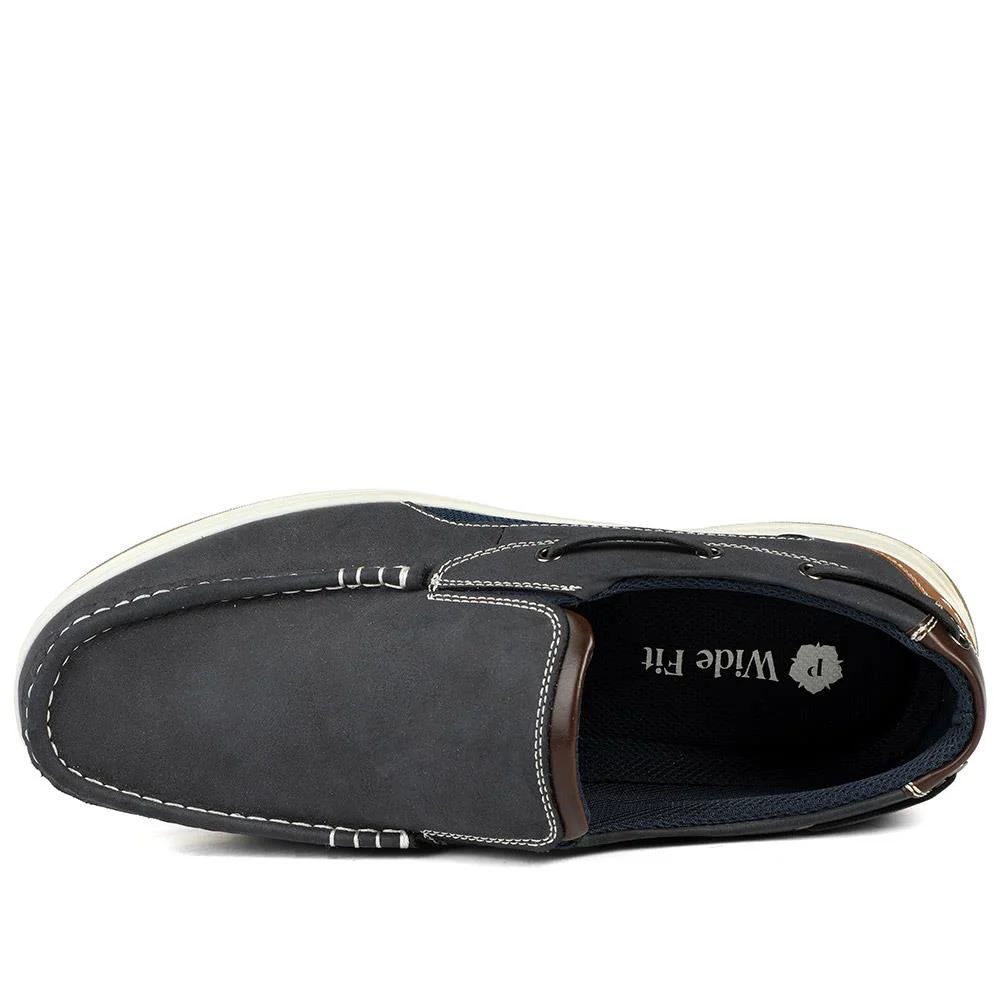 Wide Fit Slip On Casual Shoes - CHANG43001 / 328 833 - Navy - Image 4