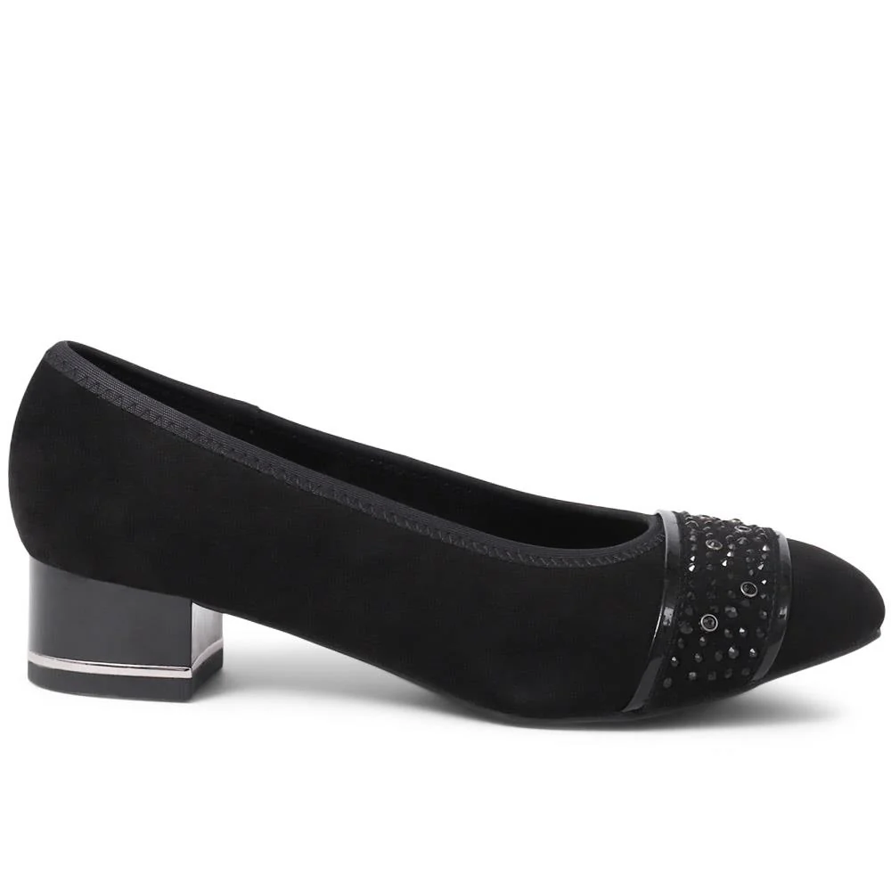 Wide Fit Slip On Court Shoes - PLAN39013 / 325 529 - Black - Image 2