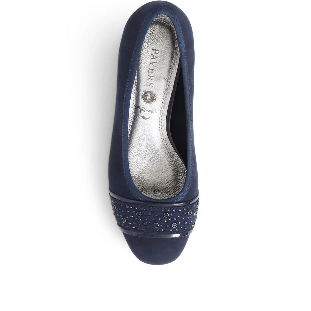 Wide Fit Slip On Court Shoes - PLAN39013 / 325 529 - Navy - Image 5