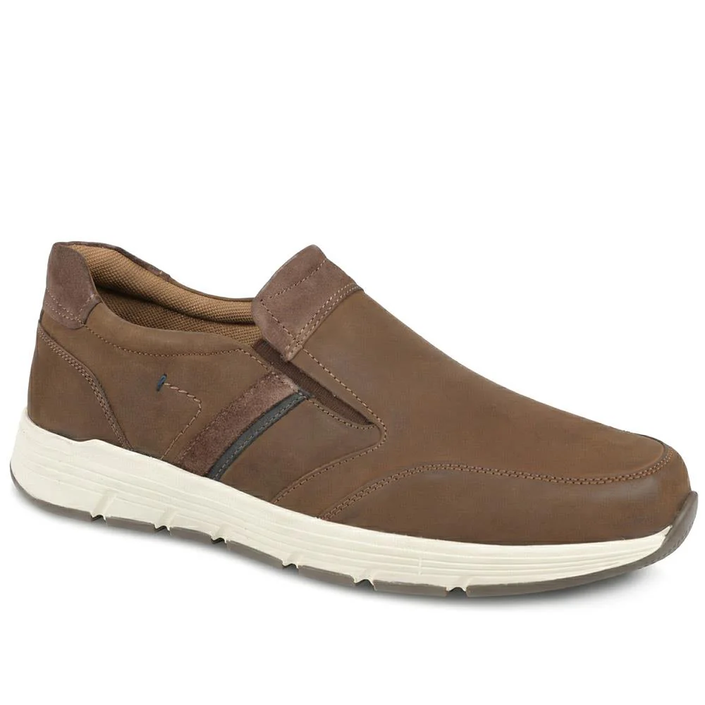 Wide-Fit Slip-On Leather Shoes - PARK41037 / 327 280