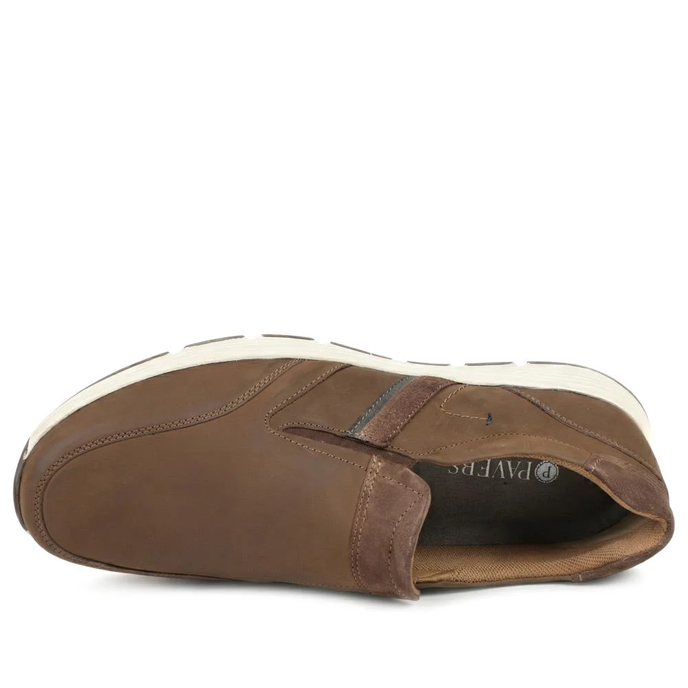 Wide-Fit Slip-On Leather Shoes - PARK41037 / 327 280 - Cognac - Image 4