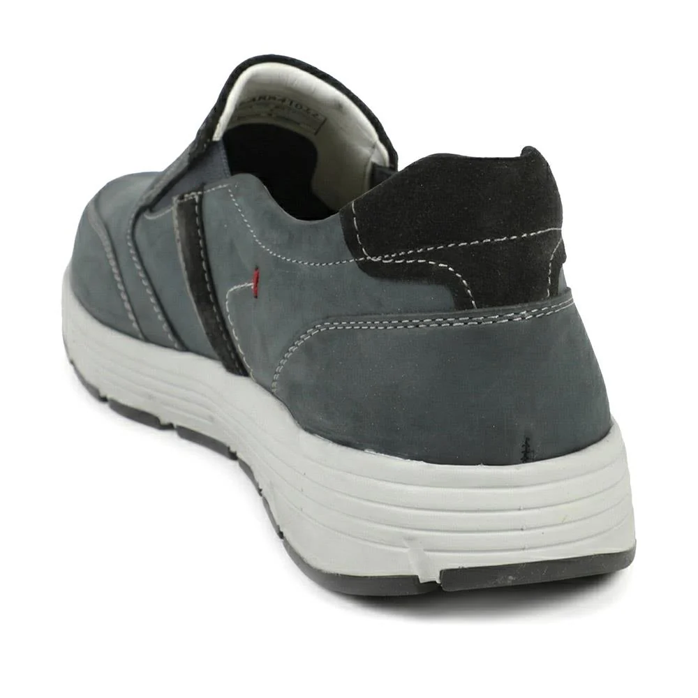 Wide-Fit Slip-On Leather Shoes - PARK41037 / 327 280 - Navy - Image 3