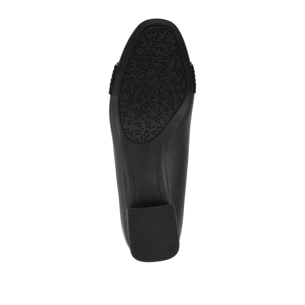 Smart Block Heel Slip On Shoes - SANYI42023 / 328 219 - Black - Image 5