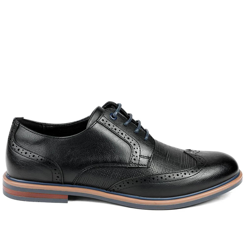 Wide Fit Smart Lace Up Brogues - JIAHU43002 / 329 333 - Black - Image 2