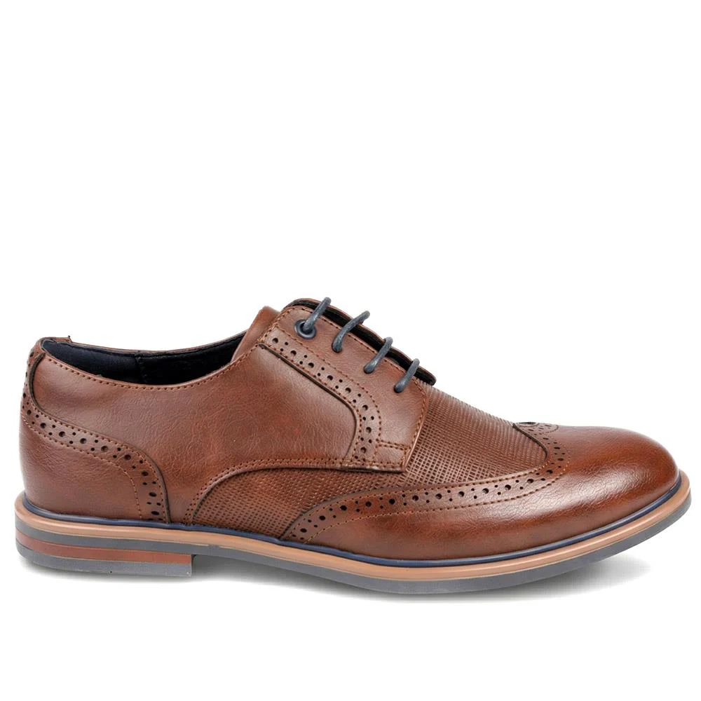 Wide Fit Smart Lace Up Brogues - JIAHU43002 / 329 333 - Tan - Image 2