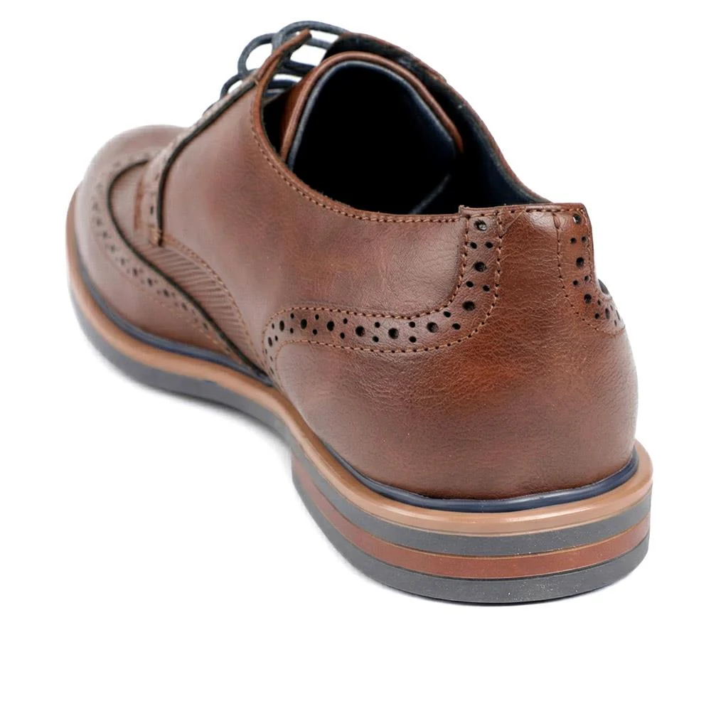 Wide Fit Smart Lace Up Brogues - JIAHU43002 / 329 333 - Tan - Image 3