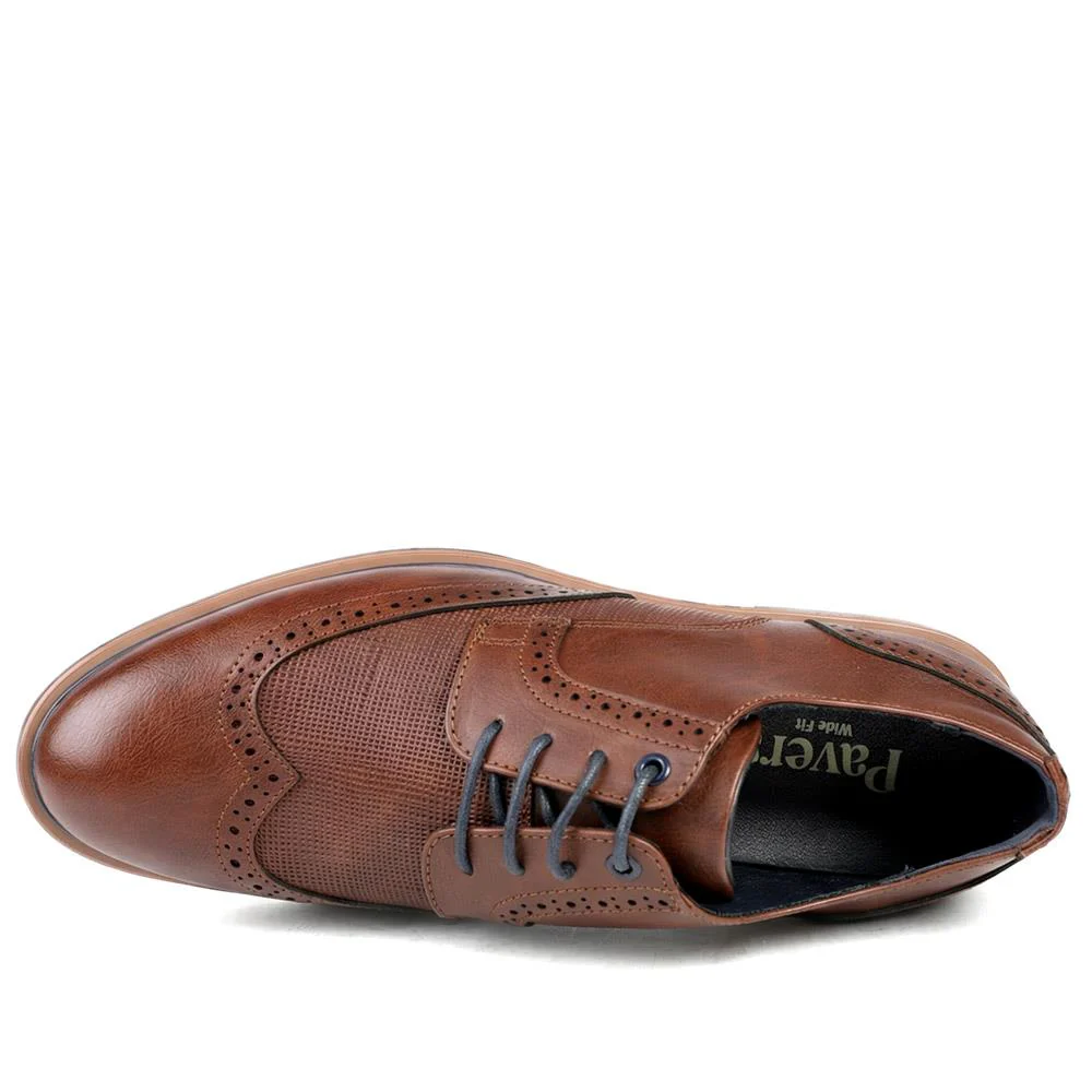 Wide Fit Smart Lace Up Brogues - JIAHU43002 / 329 333 - Tan - Image 4