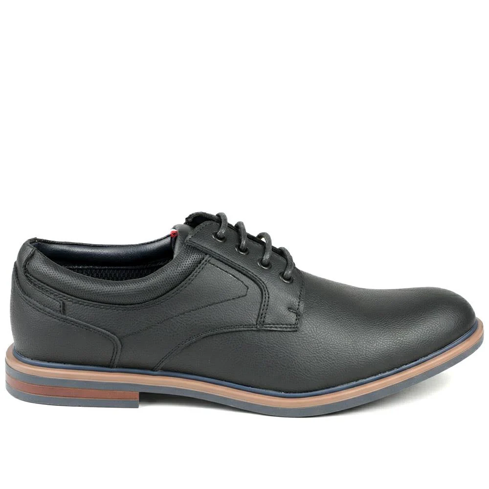 Wide Fit Smart Lace Up Shoes - JIAHU43003 / 329 334 - Black - Image 2