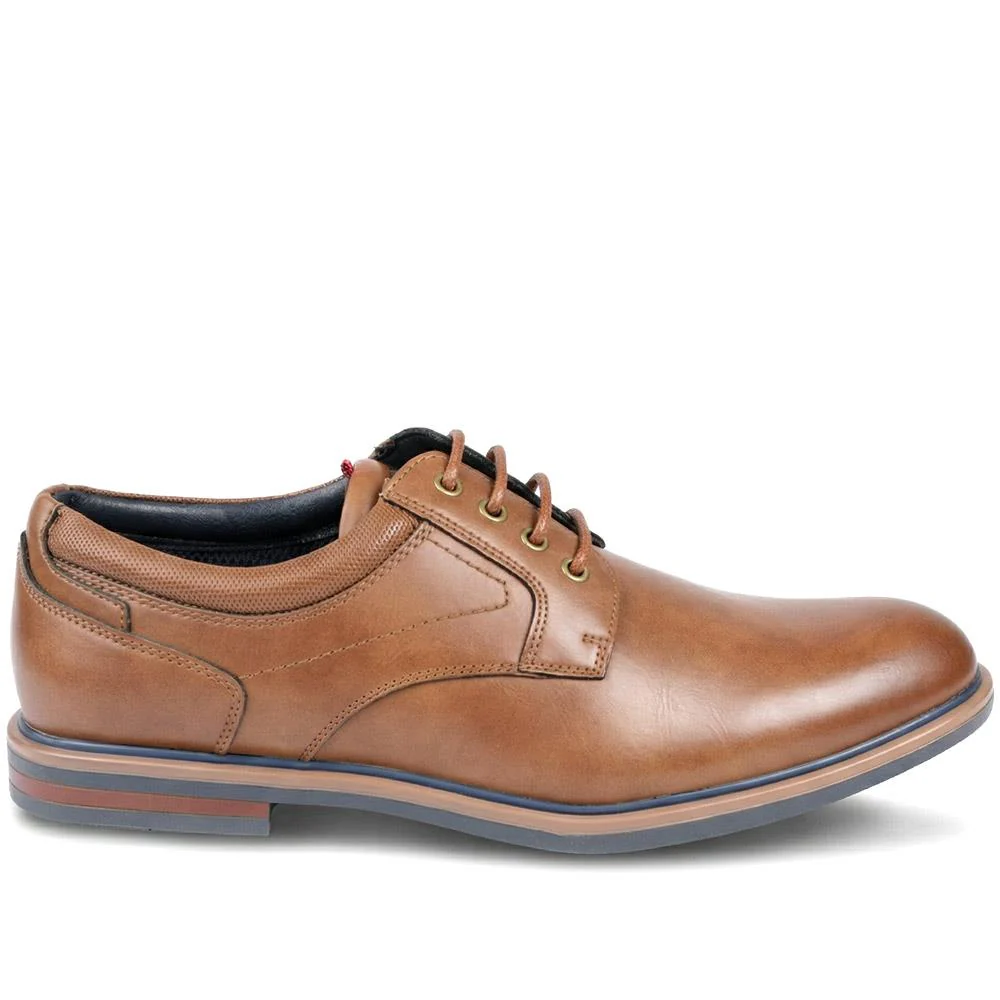 Wide Fit Smart Lace Up Shoes - JIAHU43003 / 329 334 - Tan - Image 2