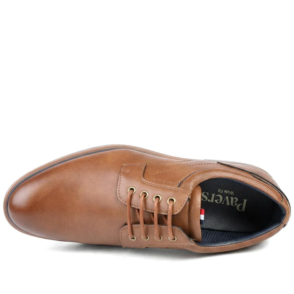 Wide Fit Smart Lace Up Shoes - JIAHU43003 / 329 334 - Tan - Image 4
