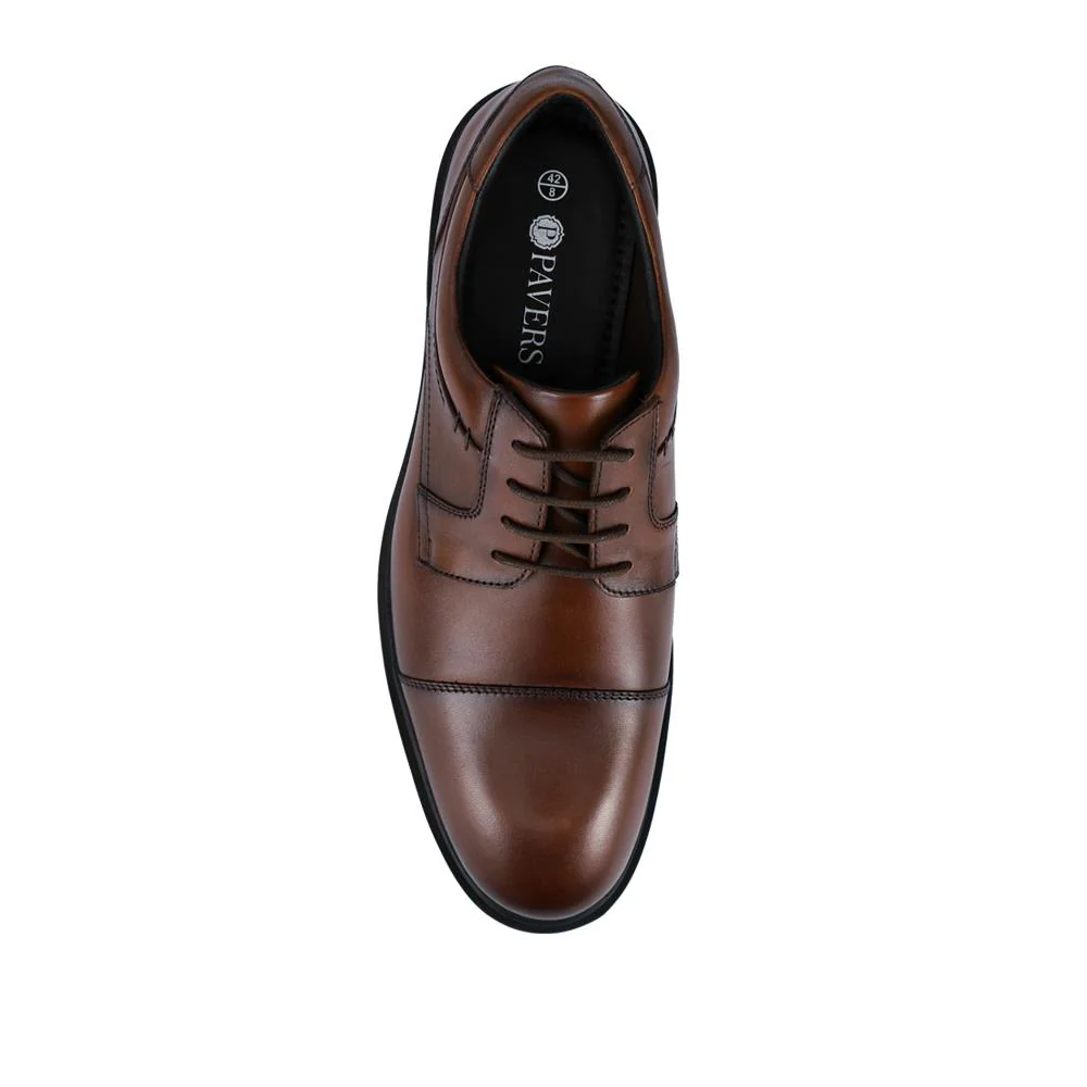 Wide Fit Smart Leather Derby Shoes - JFOOT42026 / 328 191 - Brown - Image 5