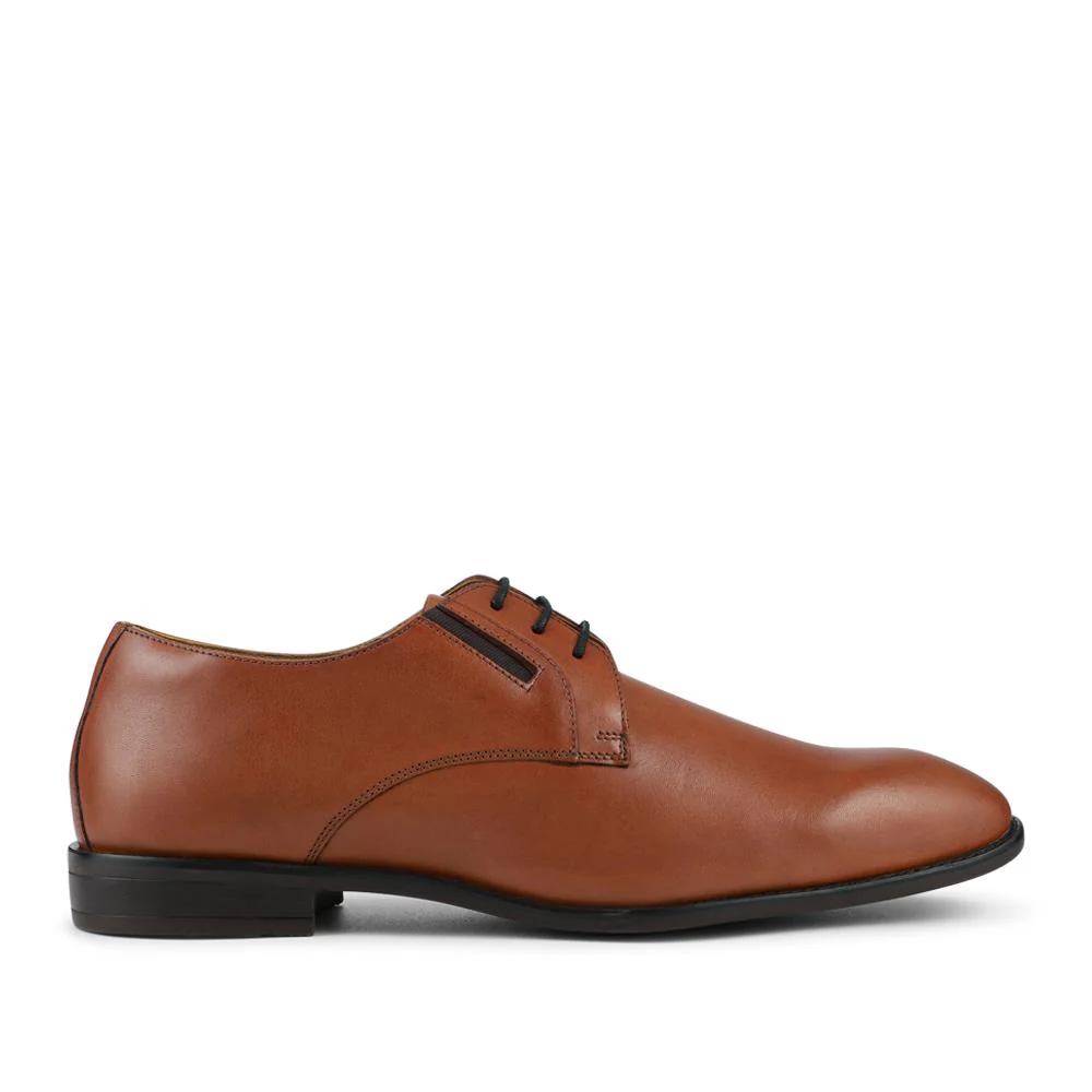Wide Fit Smart Leather Lace-Up Shoes - PRFEM42008 / 328 303 - Tan - Image 2